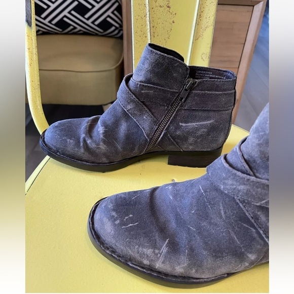 Born Brown Leather Boots Sz 7.5 Womens Distressed Buckle Straps Boho Festival - Picture 4 of 9